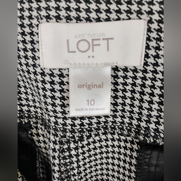 Ann Taylor Loft Original Dress Pants Size 10 Houndstooth Mid Rise Office Career - Picture 15 of 16